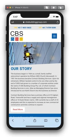 CBS Building Group mobile design