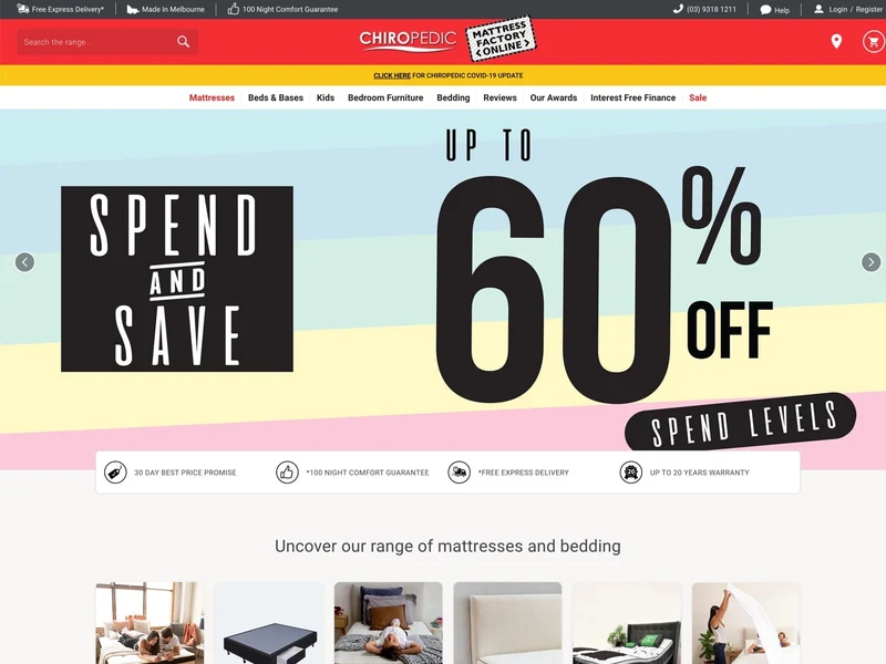 Chiropedic homepage design
