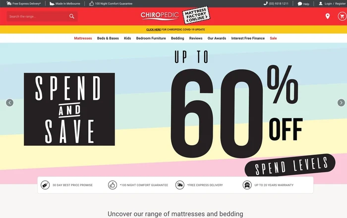 Chiropedic homepage design