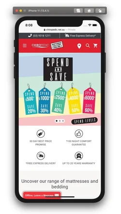 Chiropedic Mobile Design