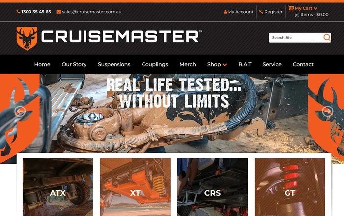 Cruisemaster homepage design