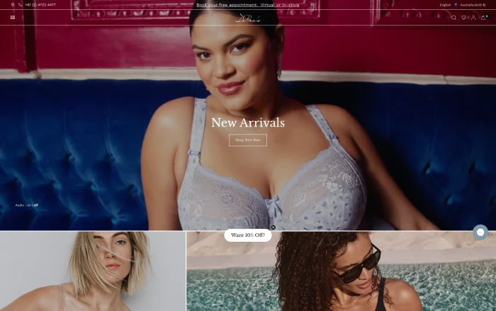 DeBras homepage design