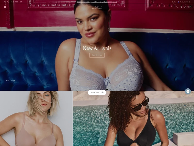 DeBras homepage design