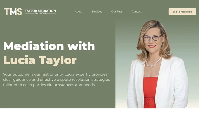 Taylor Mediation Solutions homepage design
