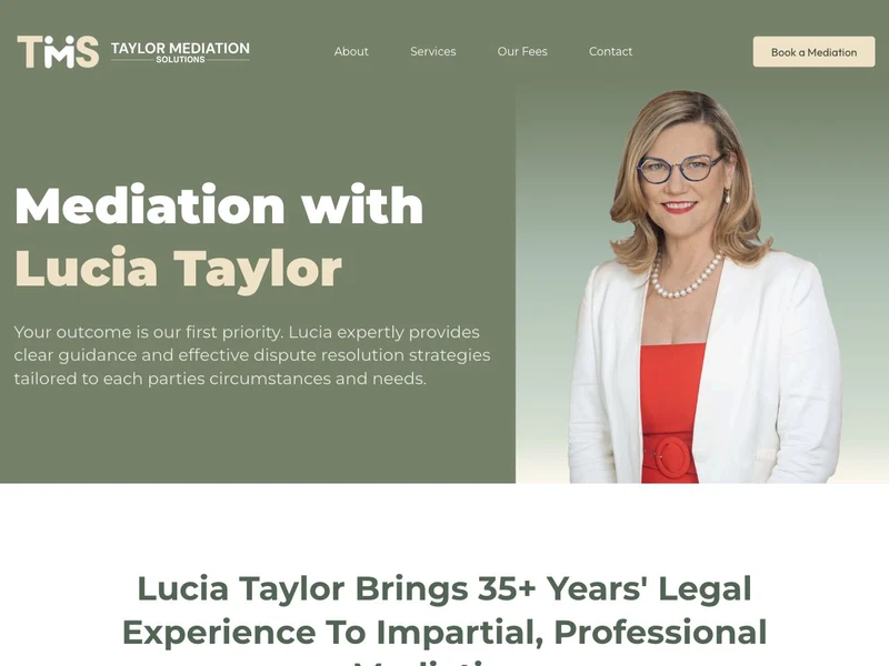 Taylor Mediation Solutions homepage design