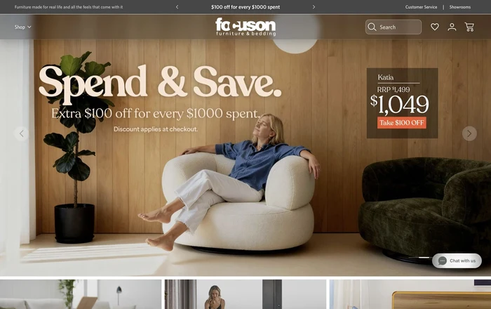 Focuson Furniture homepage design