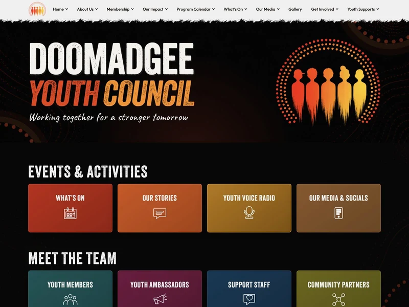 Doomadgee Youth Council homepage development preview