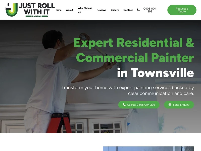 Just Roll With It Painting homepage design