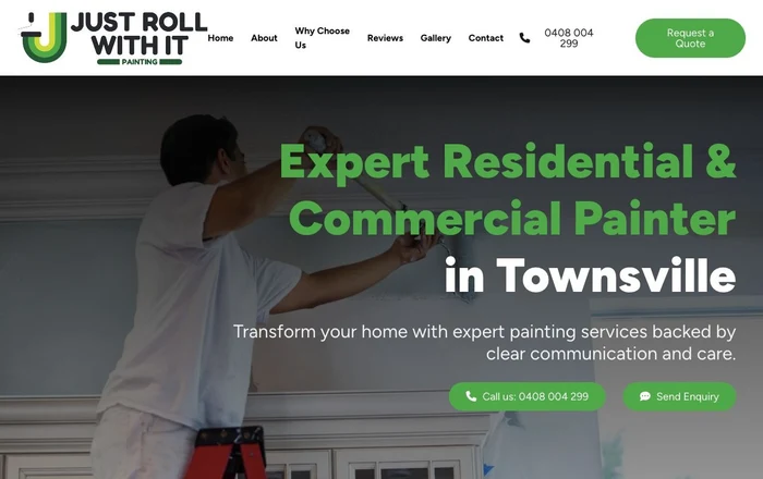 Just Roll With It Painting homepage design