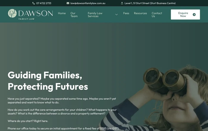 Dawson Family Law homepage design
