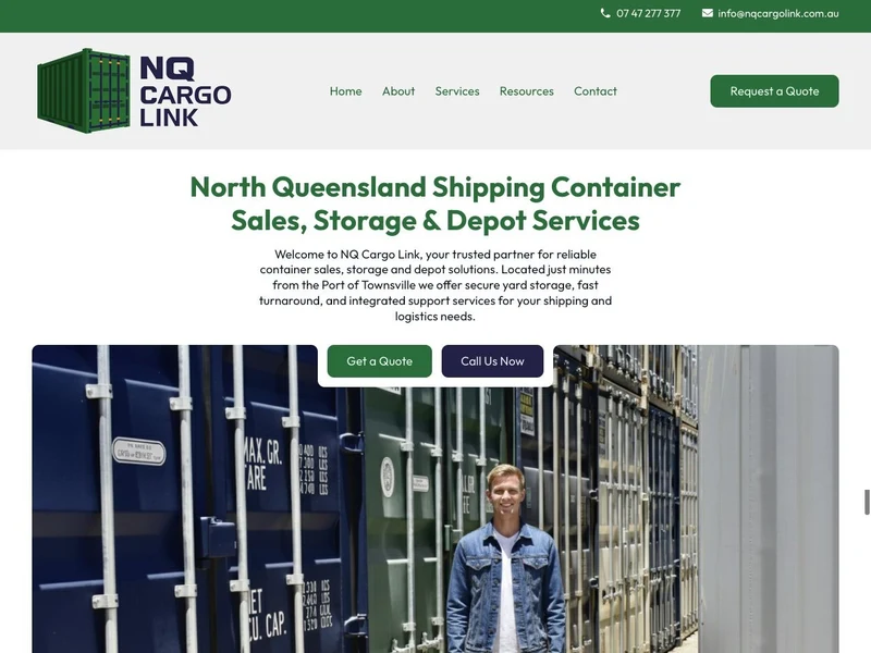 NQ Cargo Link homepage design