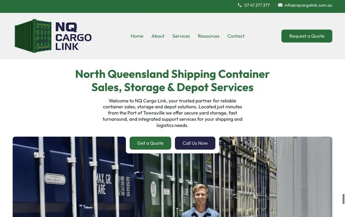 NQ Cargo Link homepage design