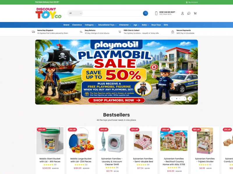 Discount Toy Co – BigCommerce to Shopify Migration homepage design