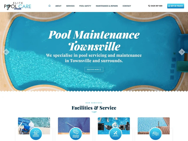 Elitepoolcare homepage design