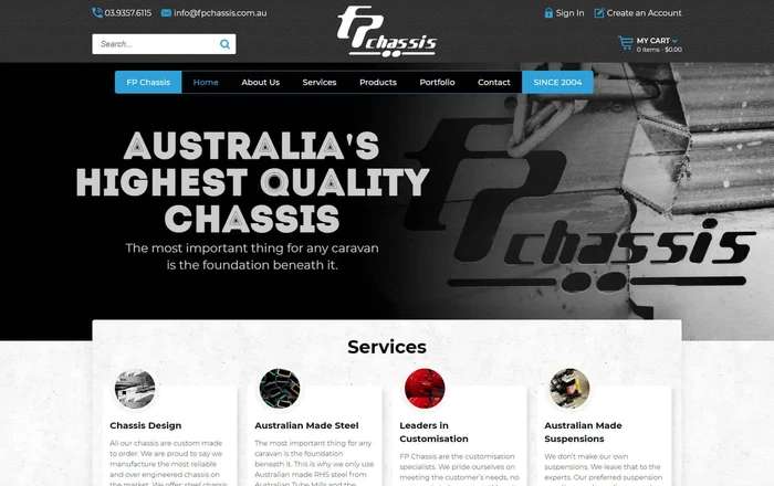FP Chassis homepage design
