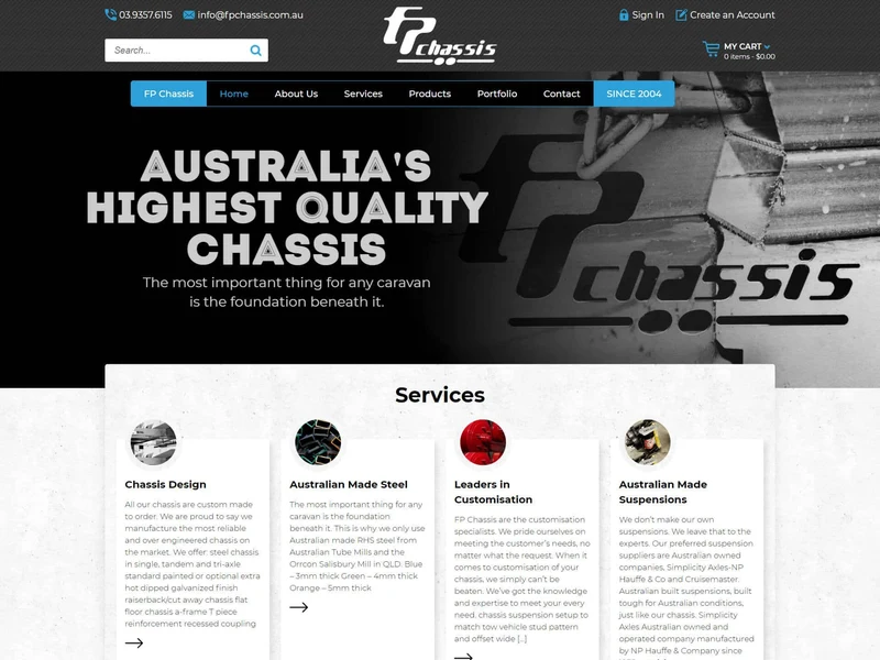 FP Chassis homepage design