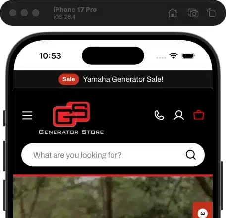 Generator Store mobile design
