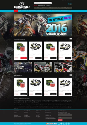 Goneski Motocross homepage design