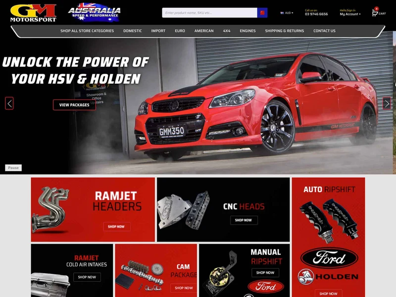 GM Motorsport homepage design