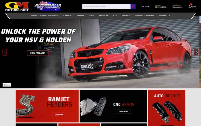 GM Motorsport homepage design