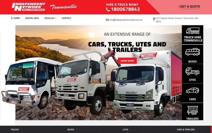 Independent Rentals homepage design