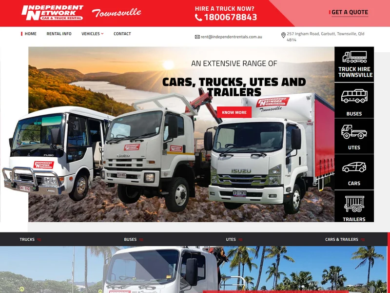 Independent Rentals homepage design