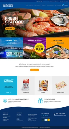 Ingham Road Seafood homepage design