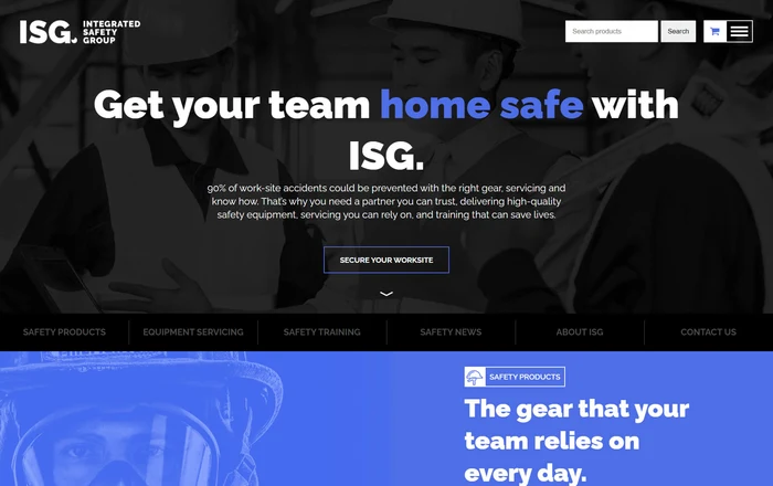 Integrated Safety Group homepage design