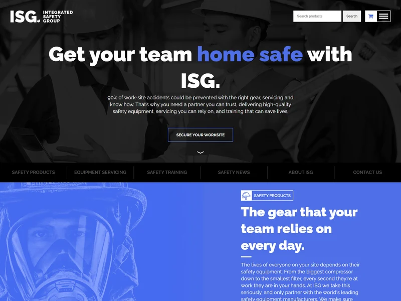 Integrated Safety Group homepage design