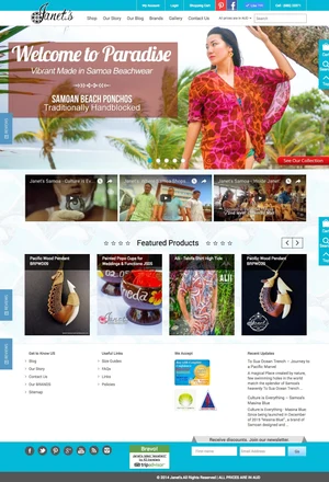 Janet's Samoa homepage design