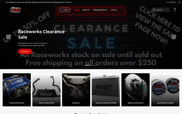 JDM Mods NQ homepage design