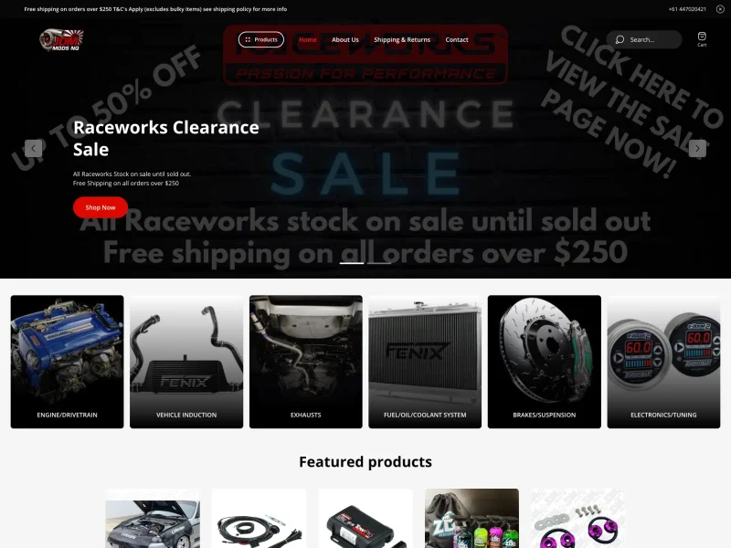 JDM Mods NQ homepage design