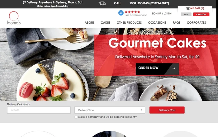Looma's homepage design