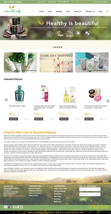 Naturally Safe Cosmetics homepage design