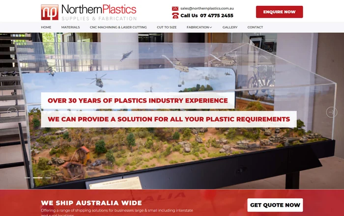 Northern Plastics homepage design