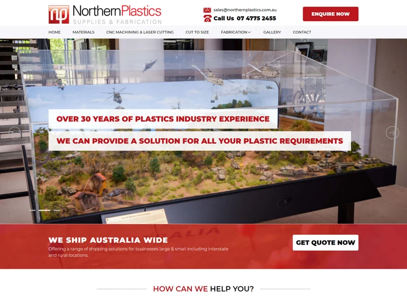 Northern Plastics homepage design