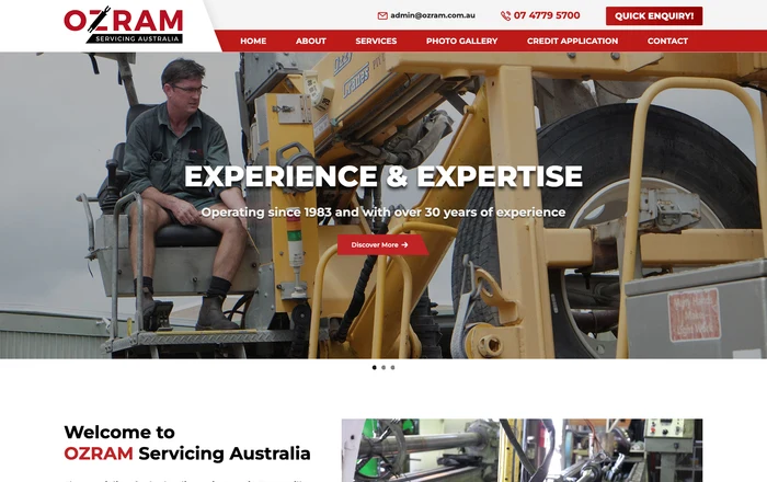 Ozram homepage design