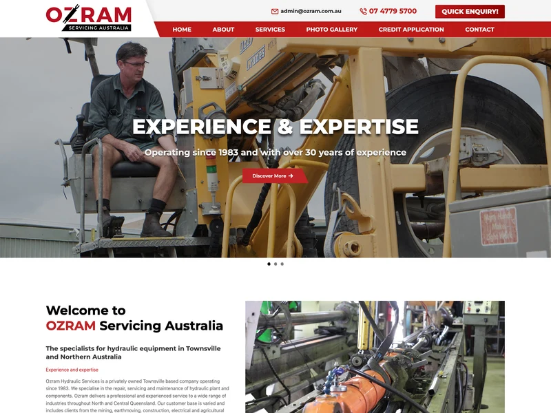 Ozram homepage design