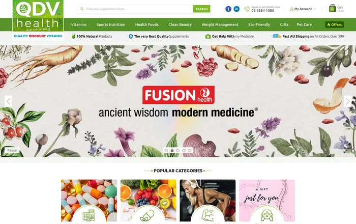 QDV Health homepage design