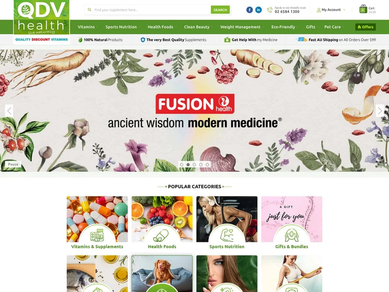 QDV Health homepage design