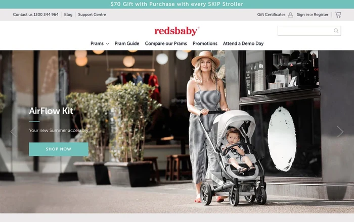 Redsbaby homepage design