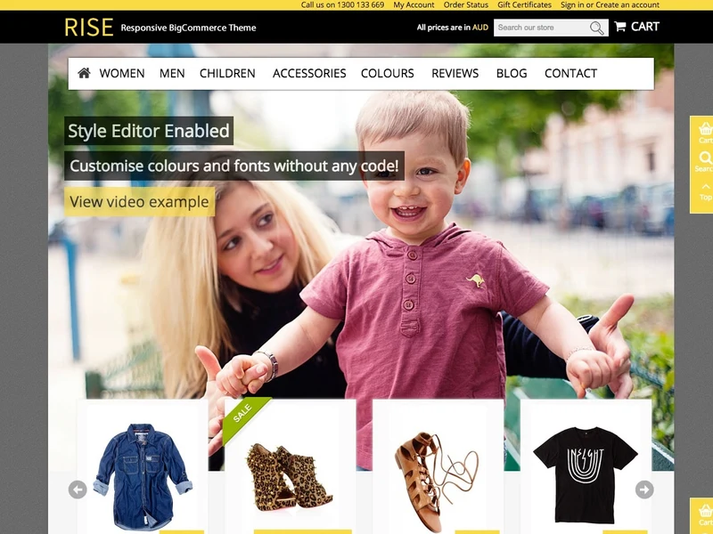 Rise homepage design