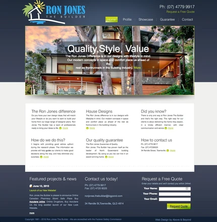 Ron Jones the Builder homepage design