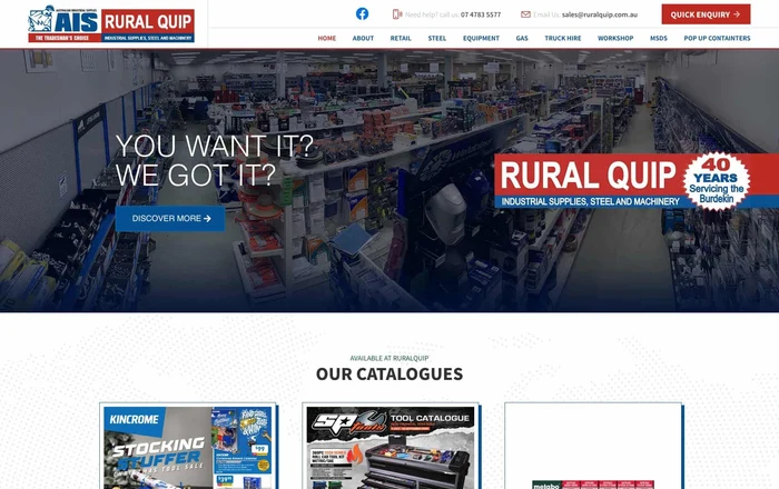 Rural Quip homepage design