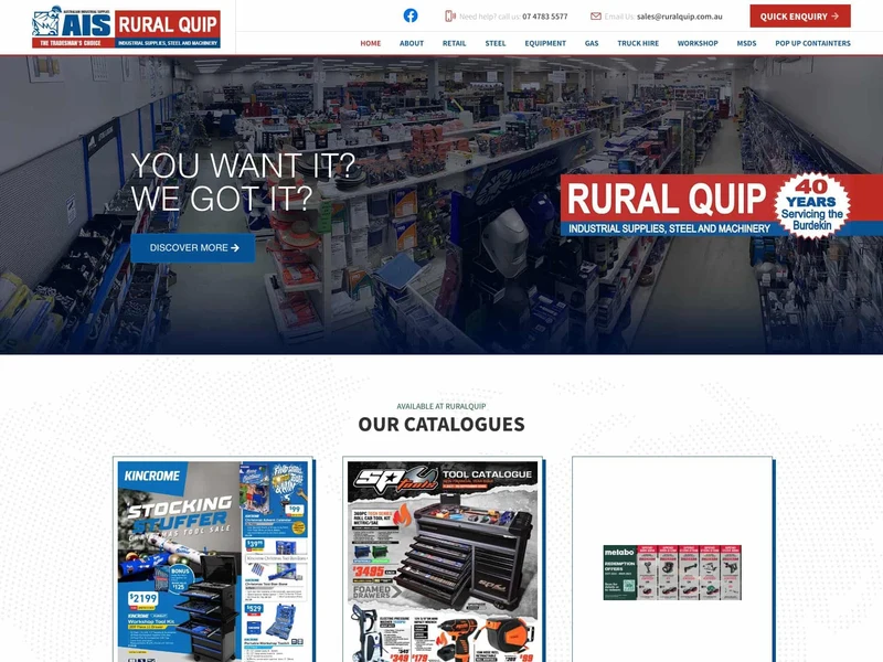 Rural Quip homepage design