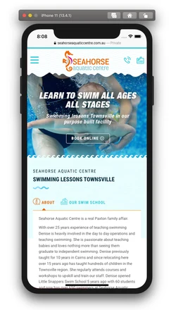 Seahorse Aquatic centre mobile design