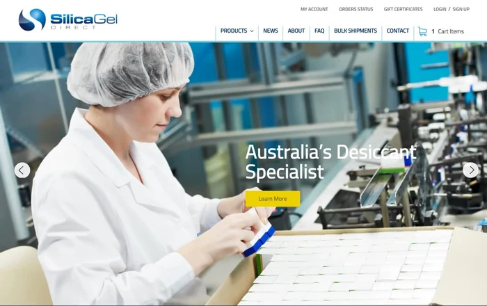 Silica Gel Direct homepage design