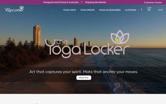 The Yoga Locker homepage design