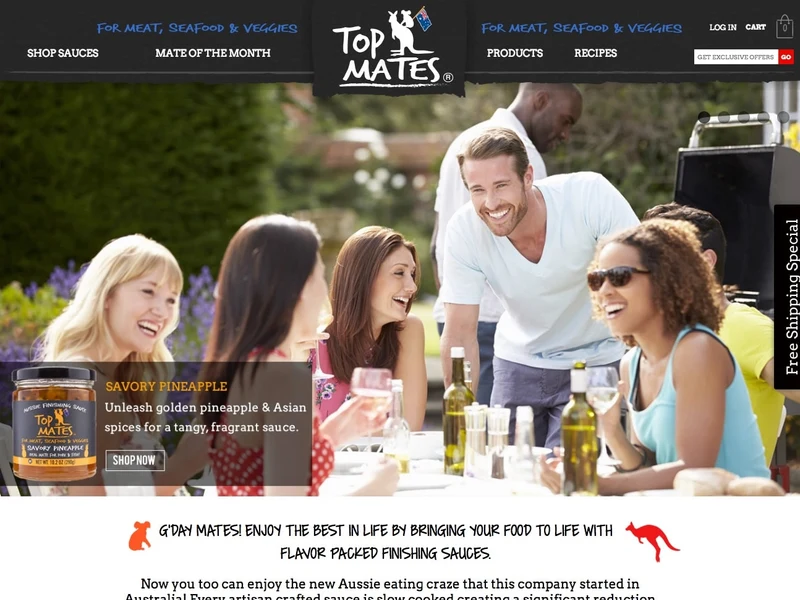 Top Mates homepage design
