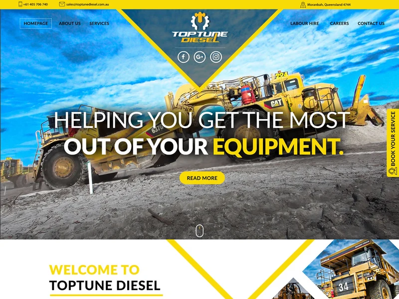 TopTune Diesel homepage design